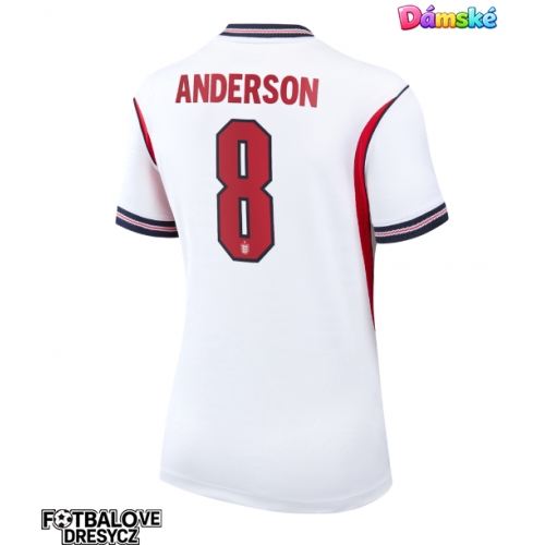 Anglie Elliot Anderson #8 Dámské Domácí Dres MS 2026 Krátký Rukáv Anglie Elliot Anderson #8 Dámské Domácí Dres MS 2026 Krátký Rukáv